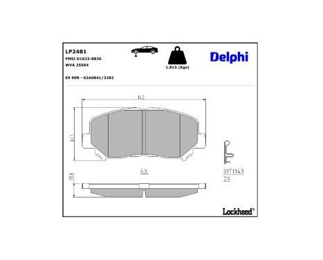 Brake Pad Set, disc brake LP2481 Delphi, Image 3