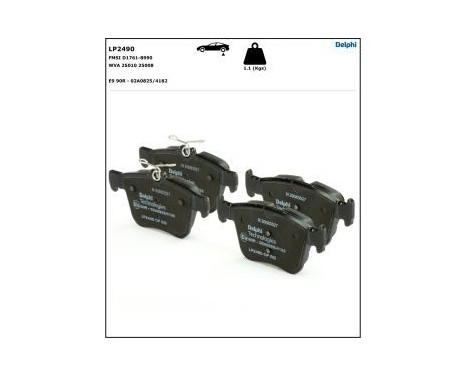 Brake Pad Set, disc brake LP2490 Delphi, Image 4