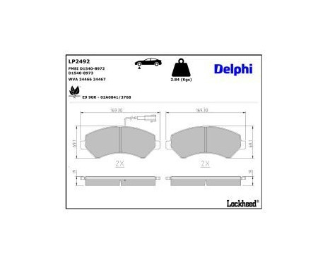 Brake Pad Set, disc brake LP2492 Delphi, Image 4