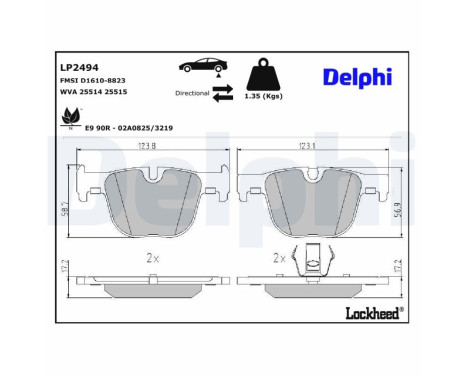 Brake Pad Set, disc brake LP2494 Delphi