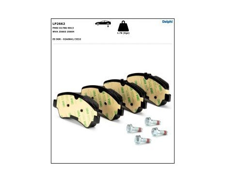 Brake Pad Set, disc brake LP2662 Delphi, Image 4