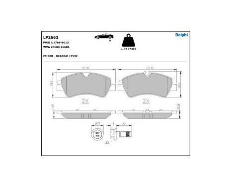 Brake Pad Set, disc brake LP2662 Delphi, Image 5