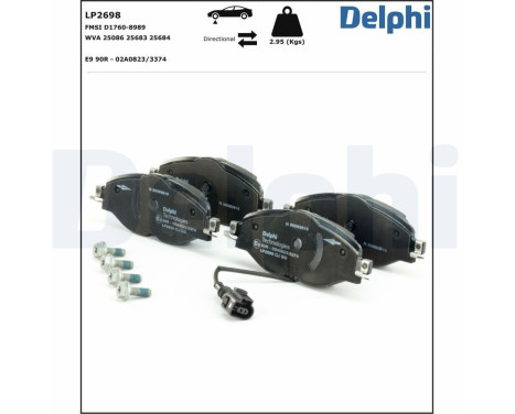 Brake Pad Set, disc brake LP2698 Delphi, Image 2