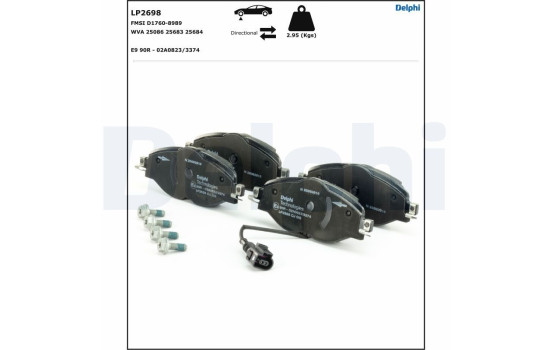 Brake Pad Set, disc brake LP2698 Delphi, Image 4