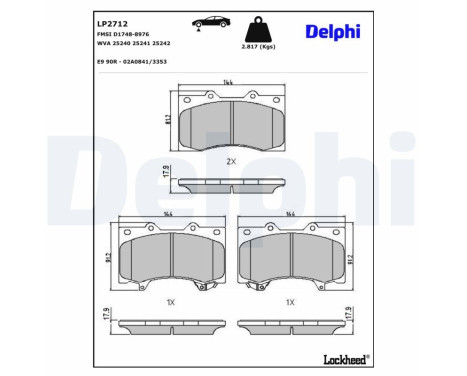 Brake Pad Set, disc brake LP2712 Delphi