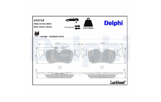Brake Pad Set, disc brake LP2719 Delphi, Image 3