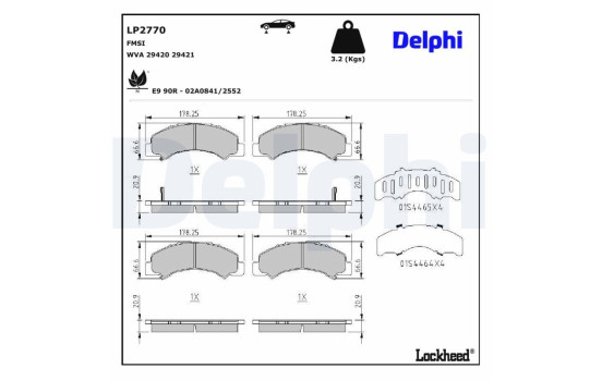 Brake Pad Set, disc brake LP2770 Delphi, Image 3
