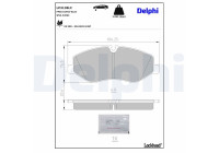 Brake pad set, disc brake LP3138LC Delphi