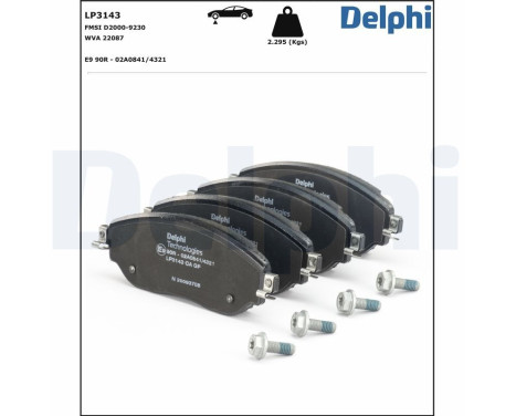 Brake Pad Set, disc brake LP3143 Delphi, Image 2