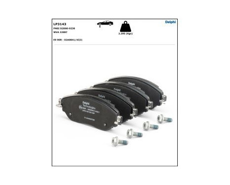 Brake Pad Set, disc brake LP3143 Delphi, Image 4