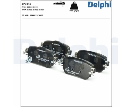 Brake Pad Set, disc brake LP3145 Delphi, Image 2