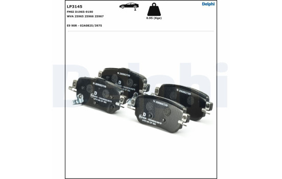 Brake Pad Set, disc brake LP3145 Delphi, Image 4