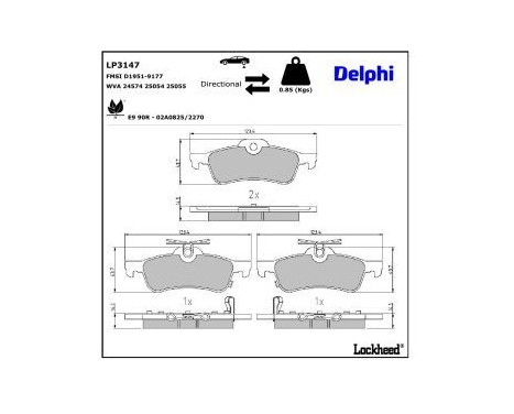 Brake Pad Set, disc brake LP3147 Delphi, Image 3