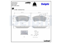Brake pad set, disc brake LP3153LC Delphi