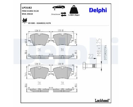 Brake Pad Set, disc brake LP3182 Delphi, Image 3