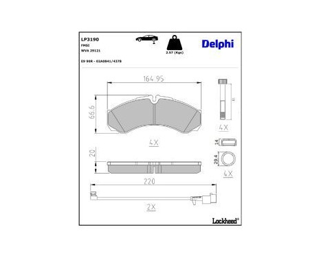 Brake Pad Set, disc brake LP3190 Delphi