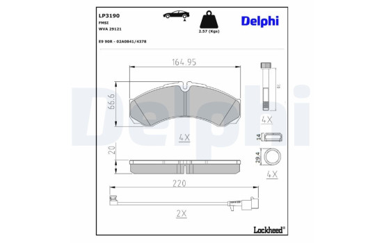 Brake Pad Set, disc brake LP3190 Delphi