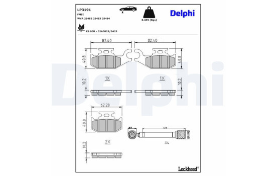 Brake Pad Set, disc brake LP3191 Delphi