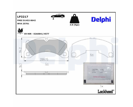 Brake Pad Set, disc brake LP3217 Delphi