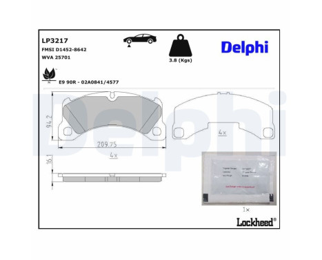 Brake Pad Set, disc brake LP3217 Delphi, Image 3