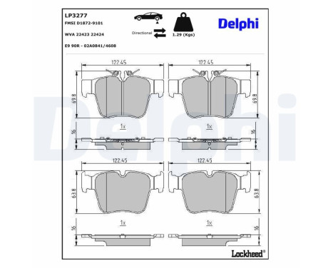 Brake Pad Set, disc brake LP3277 Delphi, Image 3