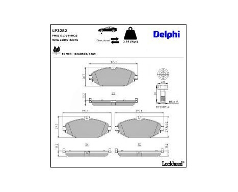 Brake Pad Set, disc brake LP3282 Delphi