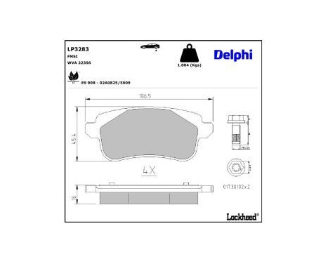 Brake Pad Set, disc brake LP3283 Delphi, Image 3
