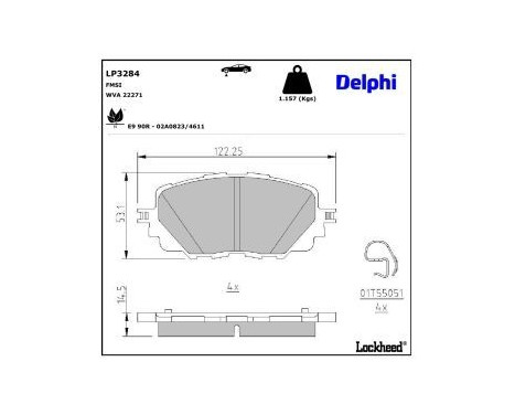 Brake Pad Set, disc brake LP3284 Delphi