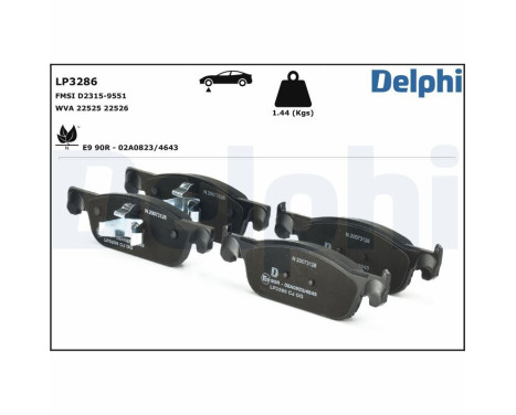 Brake Pad Set, disc brake LP3286 Delphi, Image 2