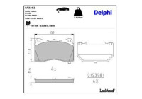 Brake pad set, disc brake LP3362 Delphi