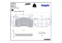 Brake pad set, disc brake LP3362 Delphi