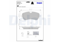 Brake pad set, disc brake LP3367LC Delphi