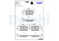 Brake Pad Set, disc brake LP3372 Delphi