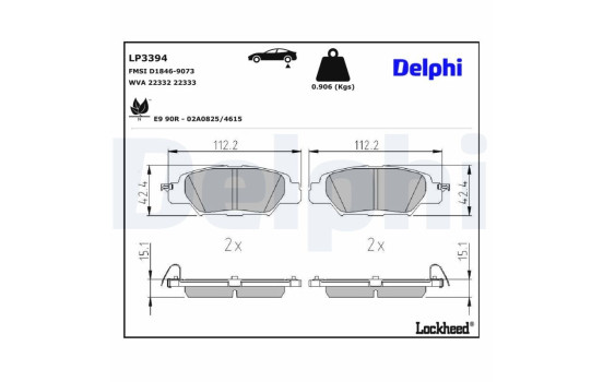 Brake Pad Set, disc brake LP3394 Delphi, Image 3