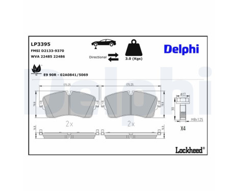 Brake Pad Set, disc brake LP3395 Delphi, Image 3