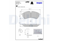 Brake pad set, disc brake LP3410LC Delphi