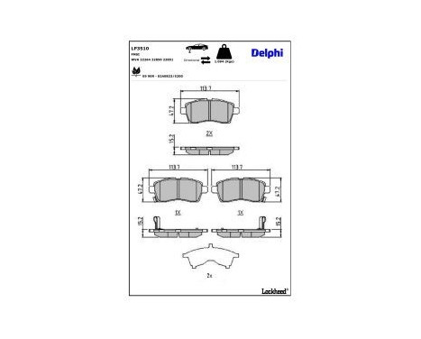 Brake Pad Set, disc brake LP3510 Delphi