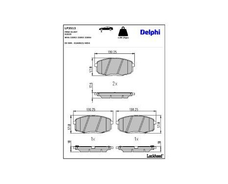 Brake Pad Set, disc brake LP3513 Delphi, Image 3