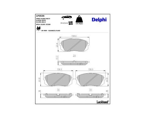 Brake Pad Set, disc brake LP3535 Delphi, Image 3