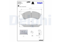 Brake pad set, disc brake LP3545LC Delphi