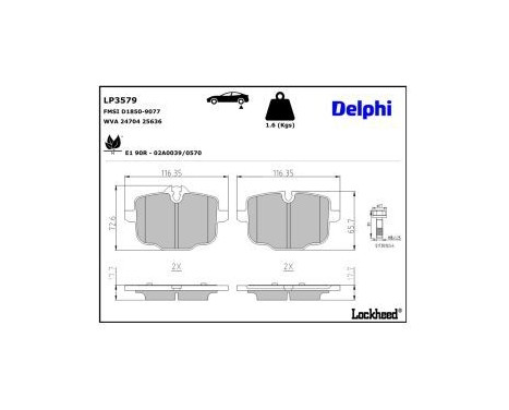 Brake Pad Set, disc brake LP3579 Delphi, Image 3