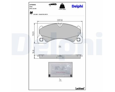 Brake Pad Set, disc brake LP3593 Delphi