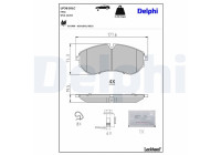 Brake pad set, disc brake LP3610LC Delphi