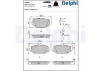 Brake Pad Set, disc brake LP3622 Delphi