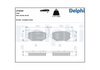 Brake pad set, disc brake LP3640 Delphi