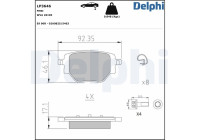 Brake Pad Set, disc brake LP3646 Delphi