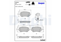 Brake pad set, disc brake LP3648 Delphi