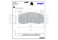 Brake pad set, disc brake LP3654 Delphi