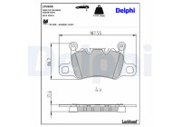 Brake pad set, disc brake LP3655 Delphi