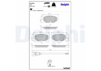 Brake pad set, disc brake LP3663 Delphi